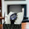 Stylish Black & Blue Textured Strap Watch for Men