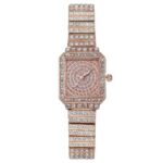 Hot Selling Fashion Diamond Square Watch with Small Square Dial