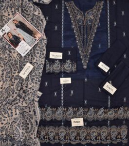 Nishat Eid Edition – Blue & Green Embroidered Lawn 3-Piece Suit (Exclusive at Scentique Style)