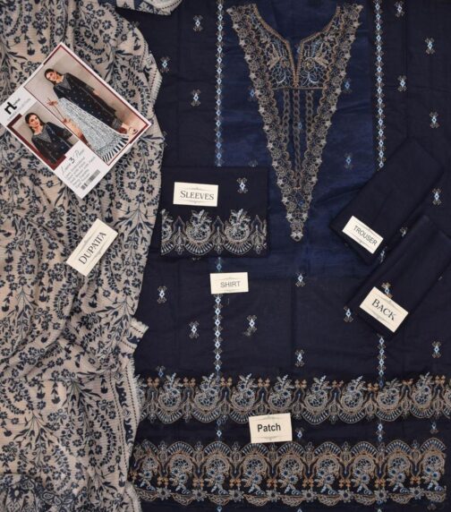 Nishat Eid Edition – Blue & Green Embroidered Lawn 3-Piece Suit (Exclusive at Scentique Style) - Image 2