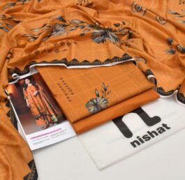 Nishat Eid Lawn 3-Piece Digital Print Suit – Green & Orange (Scentique Style Exclusive)