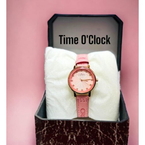 Elegant Women’s Leather Strap Analogue Watch – 5 Stunning Colors