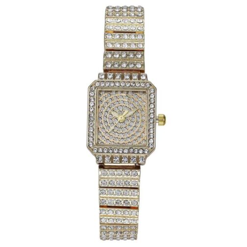 Diamond-Encrusted Square Dial Watch for Women - Image 3