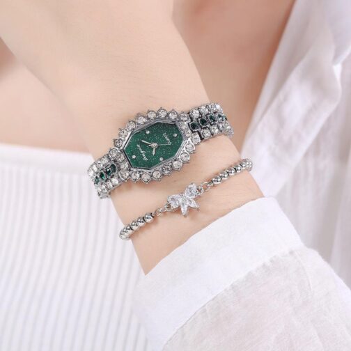 Square Full Diamond Starry Sky Watch for Women – FREE Matching Bracelet - Image 5