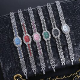 Square Full Diamond Starry Sky Watch for Women – FREE Matching Bracelet