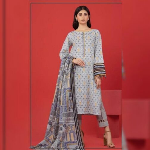 Scentique Style Summer Vibes 3Pc printed khaddar suit set for women