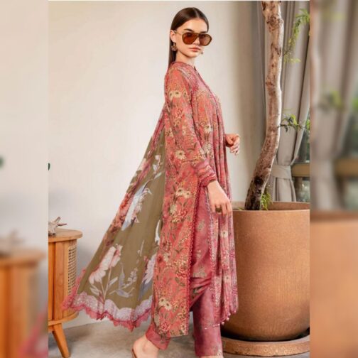 Soft lawn printed 3pc suit perfect for brunch and summer wear